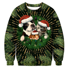 Load image into Gallery viewer, Unisex Men Women 2020 Ugly Christmas Sweater Santa Elf Funny Christmas Fake Hair Jumper Autumn Winter Tops Clothing Wholesale