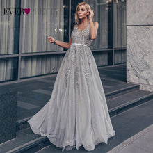 Load image into Gallery viewer, Prom Dresses Long 2020 Ever Pretty Elegant Long V-neck Tulle Lace Applique Sleeveless A-line Hot Selling Vestidos De Graduacion
