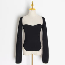 Load image into Gallery viewer, TWOTWINSTYLE Elegant Side Split Knitted Women's Sweater Square Collar Long Sleeve Sexy Sweaters Female Fashion New 2020 Clothing