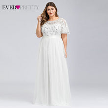 Load image into Gallery viewer, Plus Size Sequined Evening Dresses Long Ever Pretty A-Line O-Neck Tulle Elegant Formal Evening Gowns Vestido Noche Elegante 2020