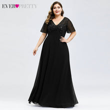 Load image into Gallery viewer, Plus Size Sequined Evening Dresses Long Ever Pretty A-Line O-Neck Tulle Elegant Formal Evening Gowns Vestido Noche Elegante 2020