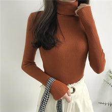 Load image into Gallery viewer, 2020 Autumn Winter Thick Sweater Women Knitted Ribbed Pullover Sweater Long Sleeve Turtleneck Slim Jumper Soft Warm Pull Femme