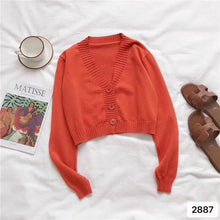 Load image into Gallery viewer, Women's Cropped Cardigan Sweaters Female Black White Short Sweater V Neck Single Breasted Sweater Woman Knitted Cardigan GD153