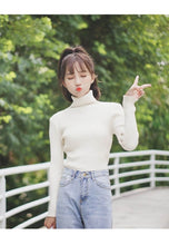 Load image into Gallery viewer, GUMPRUN Winter Women Knitted Turtleneck Sweater 2020 Fall Casual Slim Sweaters Pullover Womens Long Sleeve Elasticity Sweater