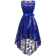 Load image into Gallery viewer, 2020 wedding party dress prom gown fashion clothing Front short long back dark blue halter Bow Bridesmaid Dresses