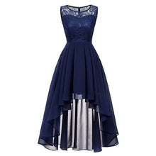 Load image into Gallery viewer, 2020 wedding party dress prom gown fashion clothing Front short long back dark blue halter Bow Bridesmaid Dresses