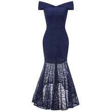 Load image into Gallery viewer, 2020 wedding party dress prom gown fashion clothing Front short long back dark blue halter Bow Bridesmaid Dresses