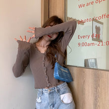 Load image into Gallery viewer, Women V-Neck Knitted Casual Ruched Short Sweaters Cardigans Lady Knitting Soft Thin Summer Cardigan Outwear for Female