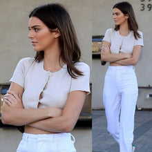 Load image into Gallery viewer, Meihuida Summer Autumn Women Korean Fashion Sexy Long Sleeve Open Front Button Up Knitting Cardigan Crop Top Short Sweaters