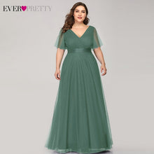 Load image into Gallery viewer, Plus Size Evening Dresses Ever Pretty EP09890 Elegant V-Neck Ruffles Chiffon Formal Evening Gown Party Dress Robe De Soiree 2020