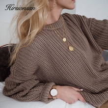 Load image into Gallery viewer, Hirsionsan Loose Autumn Sweater Women 2020 New Korean Elegant Knitted Sweater Oversized Warm Female Pullovers Fashion Solid Tops