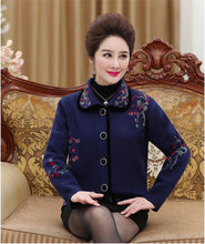 Load image into Gallery viewer, 2020 Mid-aged and Old Grandma's Autumn and Winter 50-60-70 Years sweater cardigan Thickened knitted jacket blouse