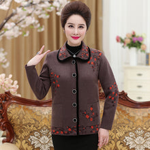 Load image into Gallery viewer, 2020 Mid-aged and Old Grandma's Autumn and Winter 50-60-70 Years sweater cardigan Thickened knitted jacket blouse