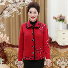 Load image into Gallery viewer, 2020 Mid-aged and Old Grandma's Autumn and Winter 50-60-70 Years sweater cardigan Thickened knitted jacket blouse