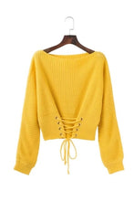 Load image into Gallery viewer, Autumn Winter Lace Up Sweater Women Fashion Knit Sweaters Womens Solid Adjust Waist Bandage Pullover Sweater Top