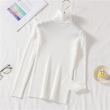 Load image into Gallery viewer, Autumn Winter Sweater Women Knitted Ribbed Pullover Sweater Long Sleeve Turtleneck Slim Jumper Soft Pull Femme
