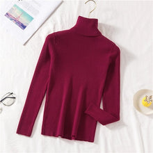 Load image into Gallery viewer, Autumn Winter Sweater Women Knitted Ribbed Pullover Sweater Long Sleeve Turtleneck Slim Jumper Soft Pull Femme