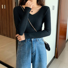 Load image into Gallery viewer, 2020 Basic B-neck Solid Autumn Winter Pullover Women Female Knitted Ribbed Sweater Slim Long Sleeve Badycon High Quality Sweater