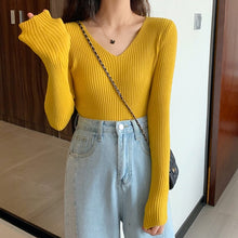 Load image into Gallery viewer, 2020 Basic B-neck Solid Autumn Winter Pullover Women Female Knitted Ribbed Sweater Slim Long Sleeve Badycon High Quality Sweater