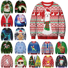 Load image into Gallery viewer, Unisex Men Women 2020 Ugly Christmas Sweater Santa Elf Funny Christmas Fake Hair Jumper Autumn Winter Tops Clothing Wholesale
