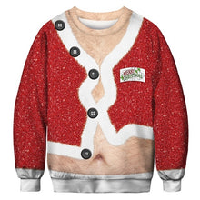 Load image into Gallery viewer, Unisex Men Women 2020 Ugly Christmas Sweater Santa Elf Funny Christmas Fake Hair Jumper Autumn Winter Tops Clothing Wholesale
