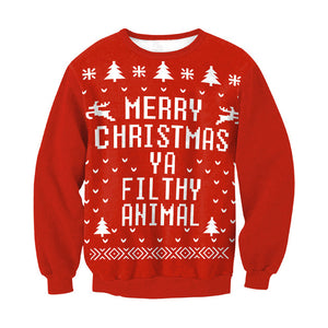 Unisex Men Women 2020 Ugly Christmas Sweater Santa Elf Funny Christmas Fake Hair Jumper Autumn Winter Tops Clothing Wholesale