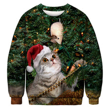 Load image into Gallery viewer, Unisex Men Women 2020 Ugly Christmas Sweater Santa Elf Funny Christmas Fake Hair Jumper Autumn Winter Tops Clothing Wholesale
