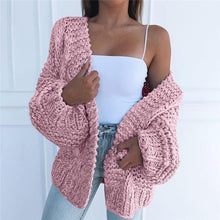 Load image into Gallery viewer, Autumn Winter long Sleeve Knitwear Cardigan Women smooth Knitted Sweater design Cardigan Female Jumper Coat pink
