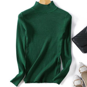 Women's Sweater Women Slim Turtleneck Sweater Knitted Elastic Jumper New-coming Autumn Winter Turtleneck Pullovers кофта женская