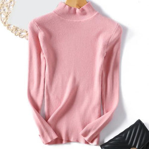 Women's Sweater Women Slim Turtleneck Sweater Knitted Elastic Jumper New-coming Autumn Winter Turtleneck Pullovers кофта женская