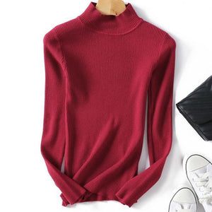 Women's Sweater Women Slim Turtleneck Sweater Knitted Elastic Jumper New-coming Autumn Winter Turtleneck Pullovers кофта женская