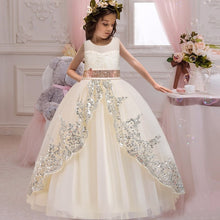 Load image into Gallery viewer, New 2020 Girls&#39;Back Hollow Flower Dress Flower Boy High-end Wedding Dress Elegant Girls&#39; Flower-lace Banquet Dress
