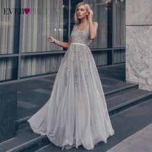 Load image into Gallery viewer, Prom Dresses Long 2020 Ever Pretty Elegant Long V-neck Tulle Lace Applique Sleeveless A-line Hot Selling Vestidos De Graduacion
