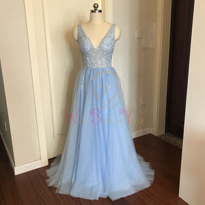 Beading Prom Dresses 2020 Plus Size Pink High Split Tulle Sweep Train Sleeveless Evening Gown A-line Lace Up Backless Vestido De