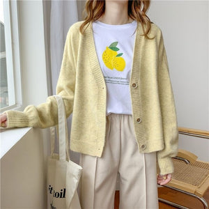 H.SA 2020 Autumn Winter Women Sweater Cardigans Oversize V neck Knit Cardigans Girls Outwear Korean Chic Tops Suete Mujer Poncho