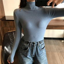 Load image into Gallery viewer, 2020 Autumn Winter Thick Sweater Women Knitted Ribbed Pullover Sweater Long Sleeve Turtleneck Slim Jumper Soft Warm Pull Femme
