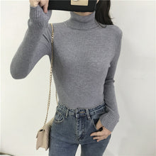 Load image into Gallery viewer, 2020 Autumn Winter Thick Sweater Women Knitted Ribbed Pullover Sweater Long Sleeve Turtleneck Slim Jumper Soft Warm Pull Femme
