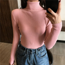 Load image into Gallery viewer, 2020 Autumn Winter Thick Sweater Women Knitted Ribbed Pullover Sweater Long Sleeve Turtleneck Slim Jumper Soft Warm Pull Femme
