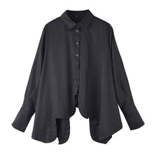 Load image into Gallery viewer, [EAM] Women Black Irregular Big Size Blouse New Lapel Long Sleeve Loose Fit Shirt Fashion Tide Spring Summer 2020 JO19501
