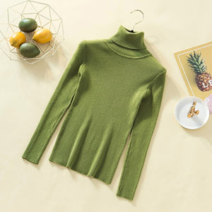 GUMPRUN Winter Women Knitted Turtleneck Sweater 2020 Fall Casual Slim Sweaters Pullover Womens Long Sleeve Elasticity Sweater