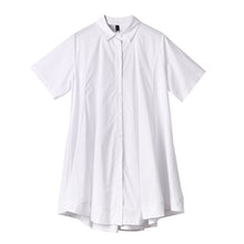 Load image into Gallery viewer, [EAM] Women Brief Big Hemline Big Size Blouse New Lapel Half Sleeve Loose Fit Shirt Fashion Tide Spring Summer 2020 1T826
