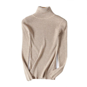 Women Sweaters  Winter Autumn Turtle Neck Sweater Elastic Slim Knitted Pullover Bottoming Sweater Women Pullovers Sweaters