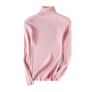 Women Sweaters  Winter Autumn Turtle Neck Sweater Elastic Slim Knitted Pullover Bottoming Sweater Women Pullovers Sweaters