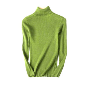 Women Sweaters  Winter Autumn Turtle Neck Sweater Elastic Slim Knitted Pullover Bottoming Sweater Women Pullovers Sweaters