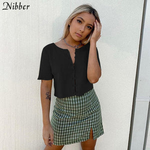 Meihuida Summer Autumn Women Korean Fashion Sexy Long Sleeve Open Front Button Up Knitting Cardigan Crop Top Short Sweaters