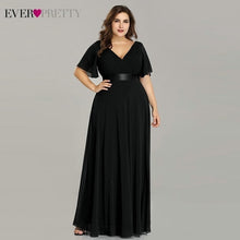 Load image into Gallery viewer, Plus Size Evening Dresses Ever Pretty EP09890 Elegant V-Neck Ruffles Chiffon Formal Evening Gown Party Dress Robe De Soiree 2020
