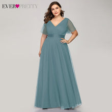 Load image into Gallery viewer, Plus Size Evening Dresses Ever Pretty EP09890 Elegant V-Neck Ruffles Chiffon Formal Evening Gown Party Dress Robe De Soiree 2020
