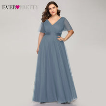 Load image into Gallery viewer, Plus Size Evening Dresses Ever Pretty EP09890 Elegant V-Neck Ruffles Chiffon Formal Evening Gown Party Dress Robe De Soiree 2020
