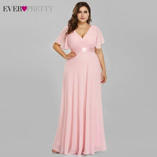 Load image into Gallery viewer, Plus Size Evening Dresses Ever Pretty EP09890 Elegant V-Neck Ruffles Chiffon Formal Evening Gown Party Dress Robe De Soiree 2020
