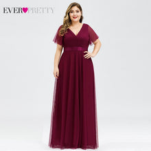 Load image into Gallery viewer, Plus Size Evening Dresses Ever Pretty EP09890 Elegant V-Neck Ruffles Chiffon Formal Evening Gown Party Dress Robe De Soiree 2020
